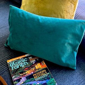 Dusty turquoise velvet suede 12x20 pillow covers, set of 2